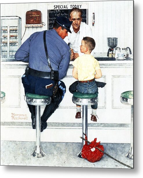 #faatoppicks Metal Print featuring the painting Runaway by Norman Rockwell