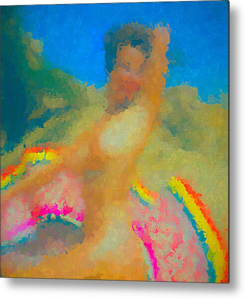 Abstract Nude Metal Print featuring the digital art Sunny Bright Abstract by Cathy Anderson