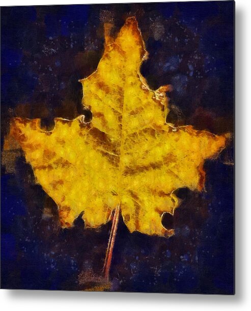 Autumn Metal Print featuring the mixed media Autumn Leaf by Christopher Reed