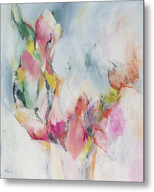 Flower Metal Print featuring the painting All for love by Katrina Nixon