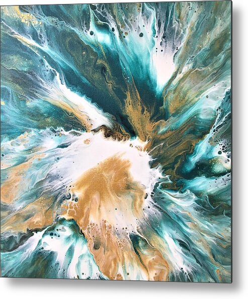 Abstract Metal Print featuring the painting Awakening by Soraya Silvestri