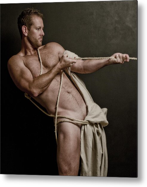  Metal Print featuring the photograph Bill with Ropes 1 by Dave Milstead