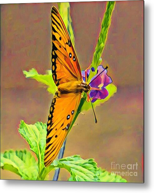 Butterfly Metal Print featuring the painting Butterfly by Marilyn Smith