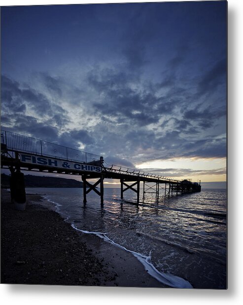 Tranquility Metal Print featuring the photograph Fish & Chips by the Seaside by s0ulsurfing - Jason Swain