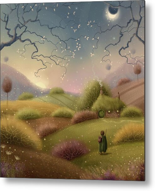 Hobbit Metal Print featuring the painting Home For Supper by Joe Gilronan