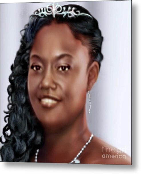 African American Bride Metal Print featuring the painting Lovely Trena Up Close and Personal by Reggie Duffie