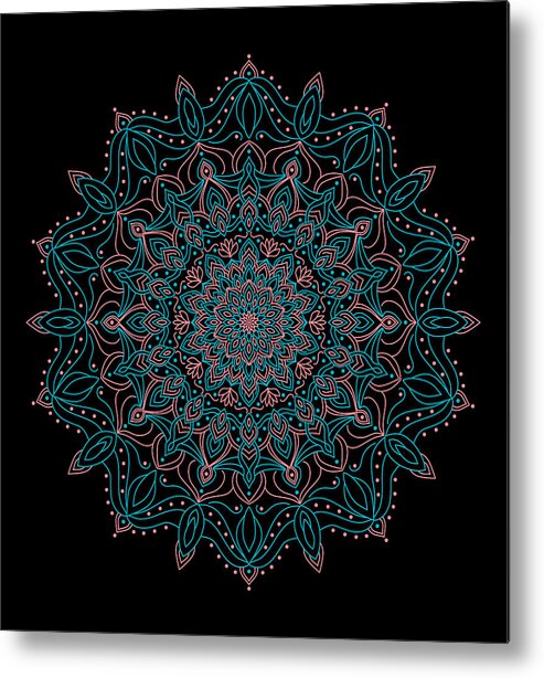 Mandala Metal Print featuring the digital art Mandala 68 by Angie Tirado