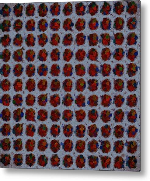 Patterns Metal Print featuring the digital art Patterned Red by Cathy Anderson
