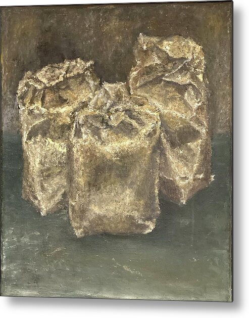 Still Life Metal Print featuring the painting Pigment bags by David Euler
