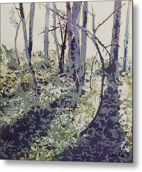 Spring Metal Print featuring the painting Purple Shadows of Spring by Jenny Armitage