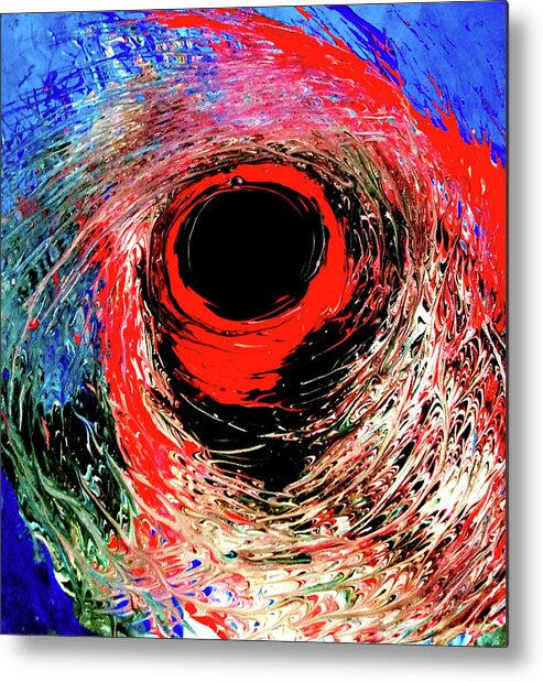 Red Metal Print featuring the painting Red Twister by Anna Adams