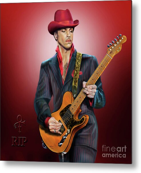 The Artist Metal Print featuring the painting Rip The Artist by Reggie Duffie
