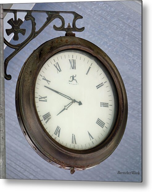 Train Depot Clock Metal Print featuring the photograph Train Station Clock by Roberta Byram