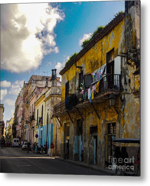 Havana Metal Print featuring the photograph Walking Down the Street in Havana by L Bosco