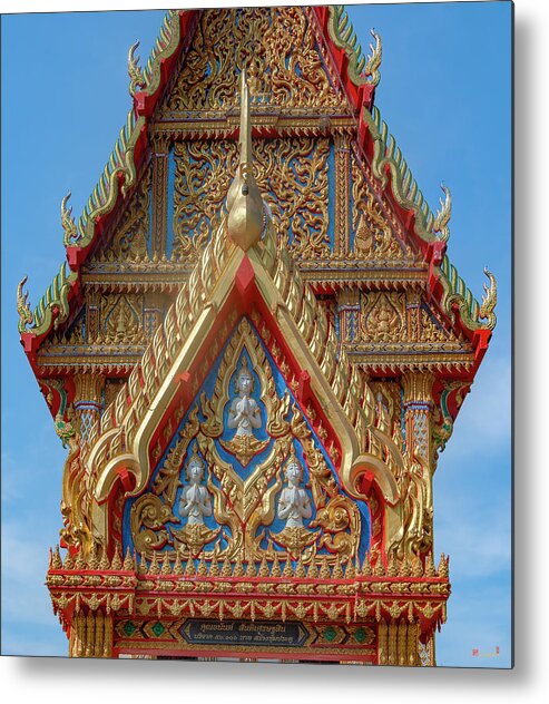 Scenic Metal Print featuring the photograph Wat Nong Ja Bok Phra Ubosot Wall Gate DTHNR0238 by Gerry Gantt