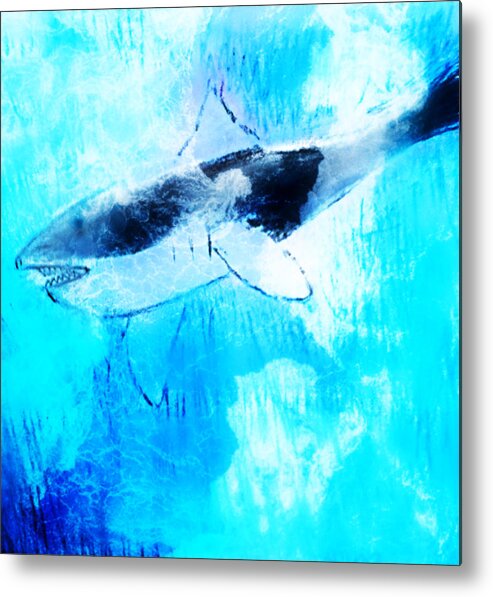 Whale Metal Print featuring the drawing Whale Art by Anna Adams