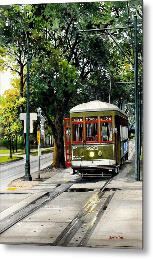 New Orleans Metal Print featuring the painting St. Charles Streetcar by Robert W Cook