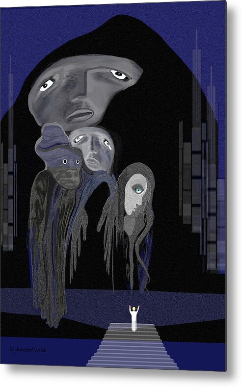 Ghost Metal Print featuring the painting 004 - Arrival of the Gods by Irmgard Schoendorf Welch