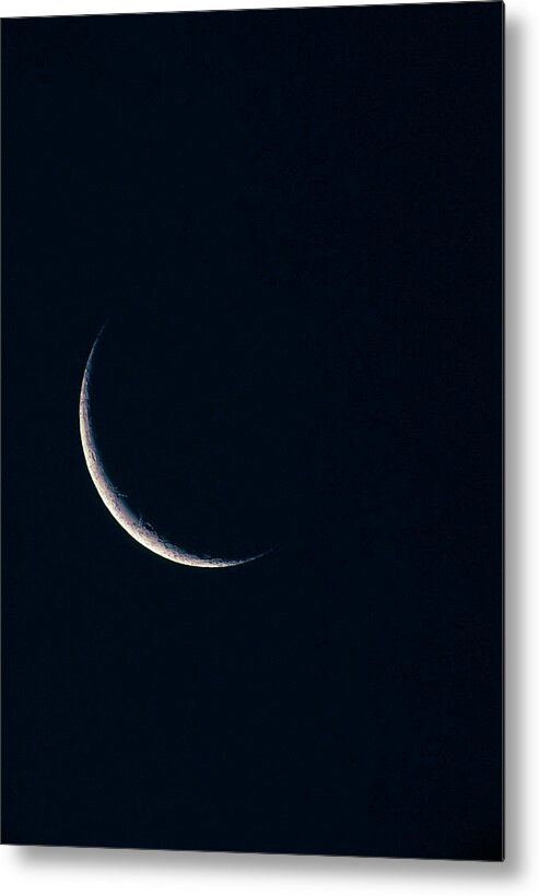 Crescent Moon Metal Print featuring the photograph Crescent Moon #1 by David Nunuk/science Photo Library