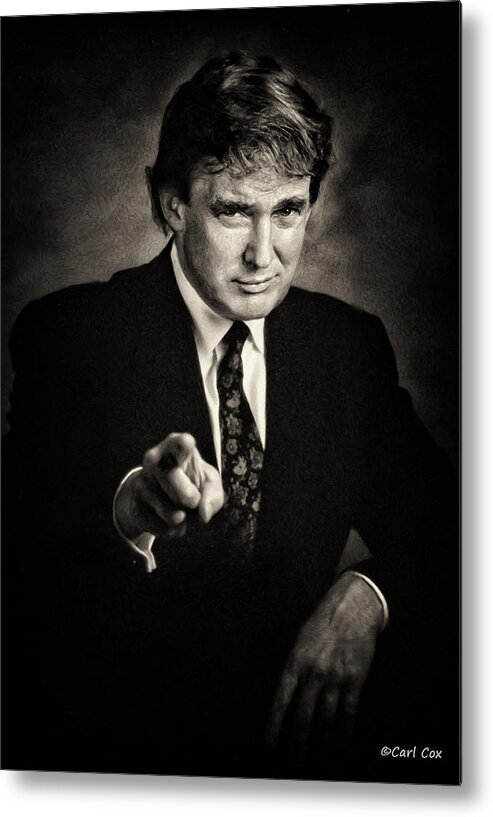 Portrait Metal Print featuring the photograph Donald Trump #1 by Carl Cox