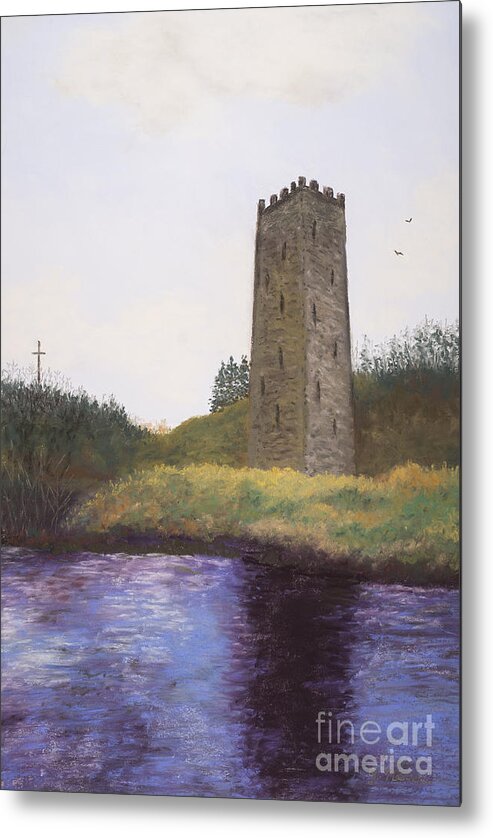 Tower Metal Print featuring the painting Irish Tower #1 by Ginny Neece