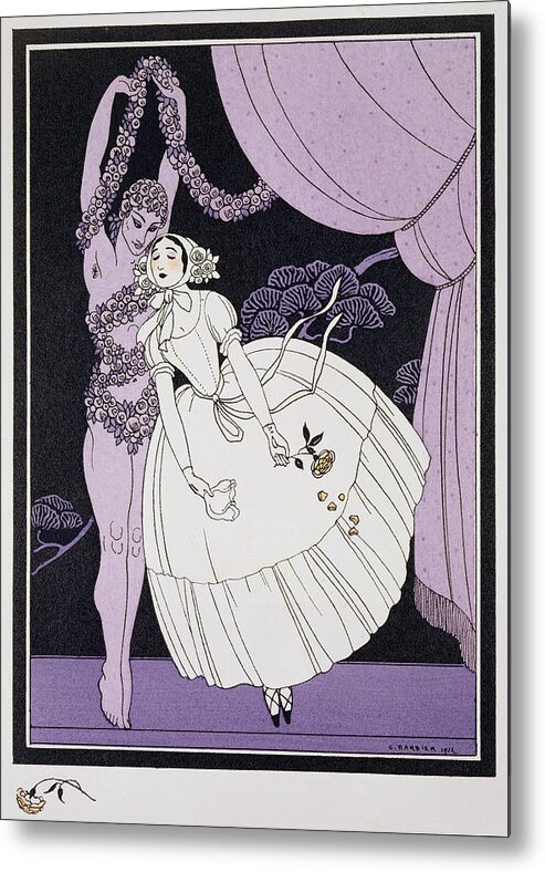 Ballet Russe Metal Print featuring the painting Karsavina by Georges Barbier