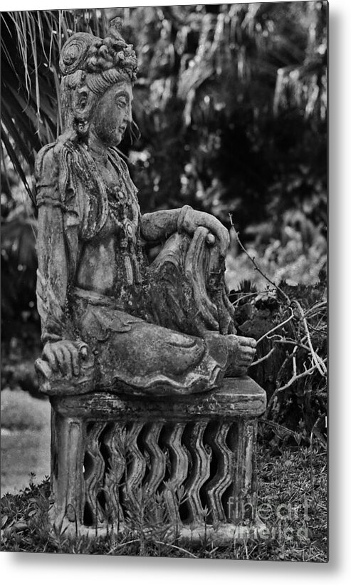 Oriental Sculpture Metal Print featuring the photograph Kwan Yin #2 by Craig Wood