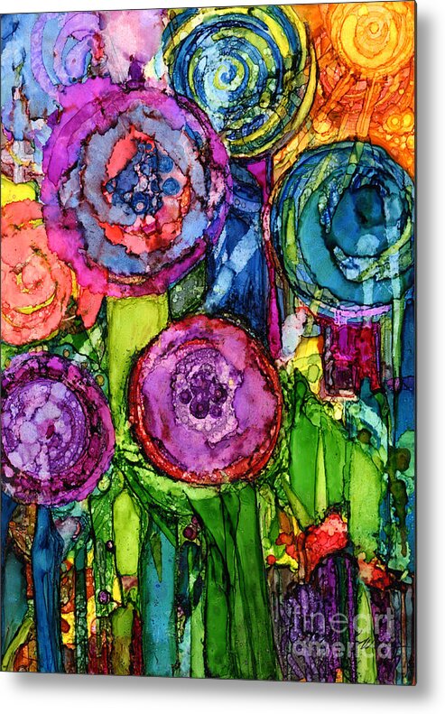 Abstract Metal Print featuring the painting Number VI #1 by Vicki Baun Barry