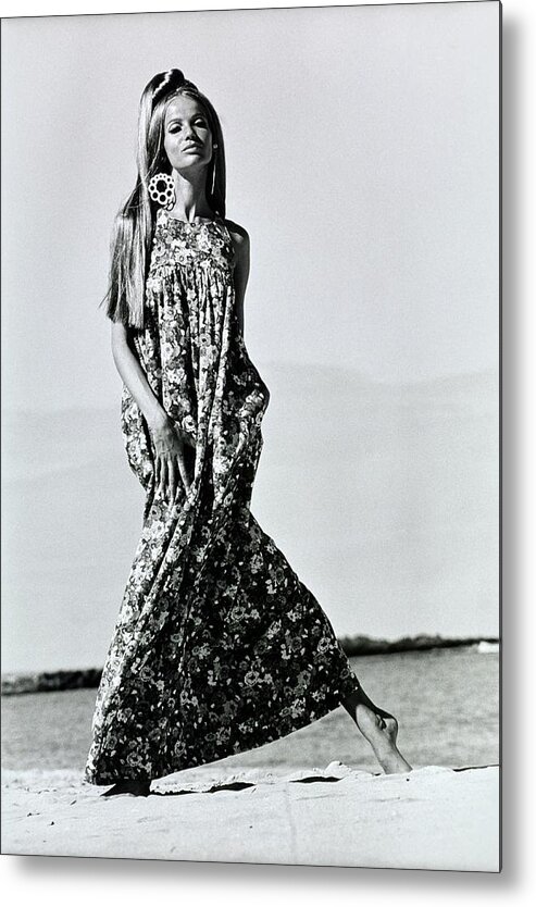 Outdoors Metal Print featuring the photograph Veruschka Wearing A Kahala Dress #1 by Franco Rubartelli