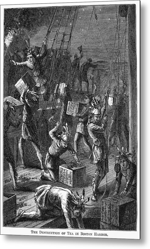 1773 Metal Print featuring the photograph Boston Tea Party, 1773 #10 by Granger