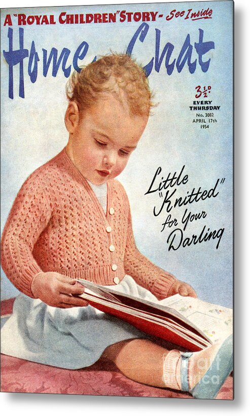 Magazine Cover Metal Print featuring the drawing 1950s Uk Home Chat Magazine Cover #18 by The Advertising Archives