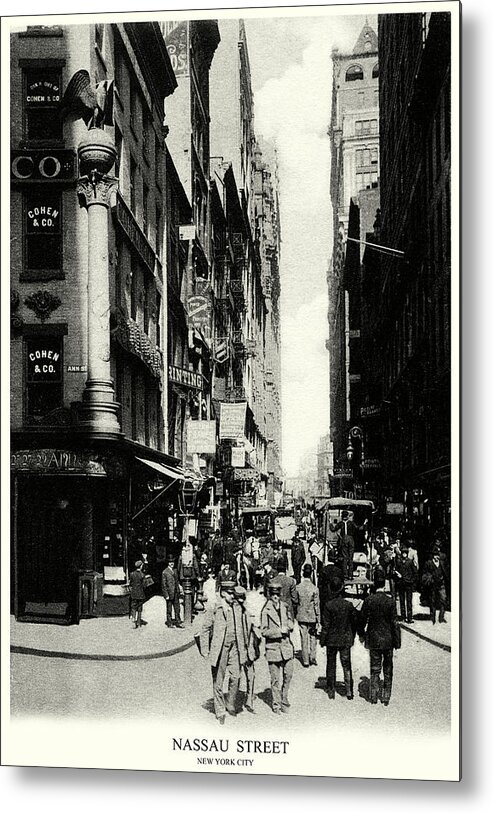 New York City Metal Print featuring the painting 1905 Nassau Street New York City by Historic Image