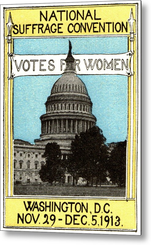 Vintage Metal Print featuring the painting 1913 Votes For Women by Historic Image