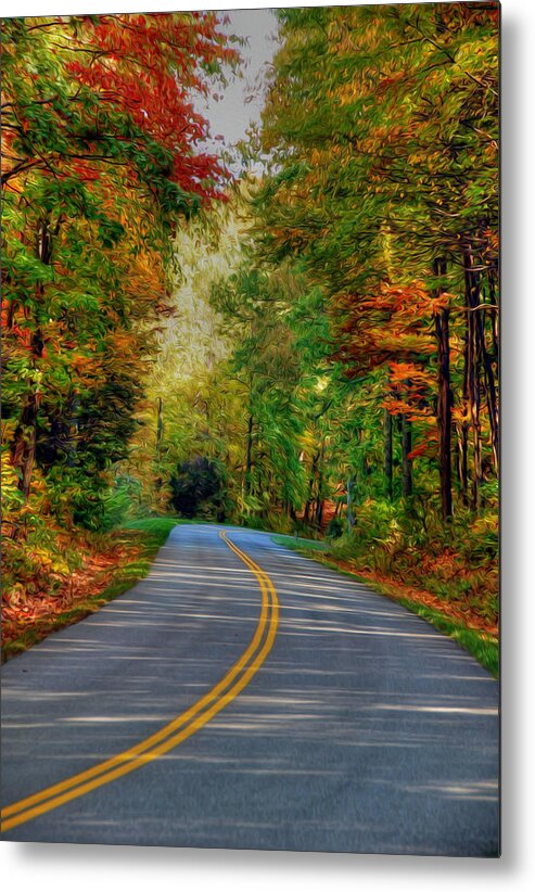 Autumn Metal Print featuring the digital art Autumn Drive #2 by Kelvin Booker