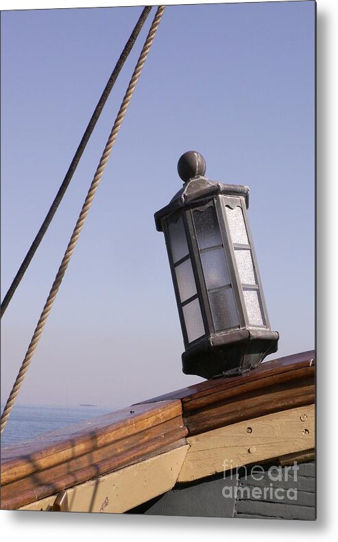 Ship Metal Print featuring the photograph Bow Lantern by Valerie Reeves