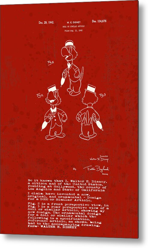 Disney Metal Print featuring the digital art Disney Jose Carioca #2 by Marlene Watson