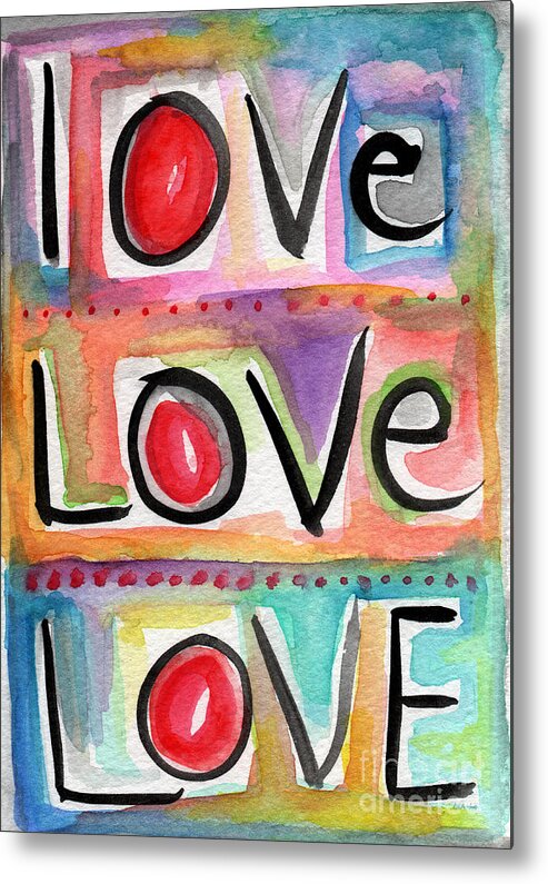 Love Metal Print featuring the mixed media Love by Linda Woods