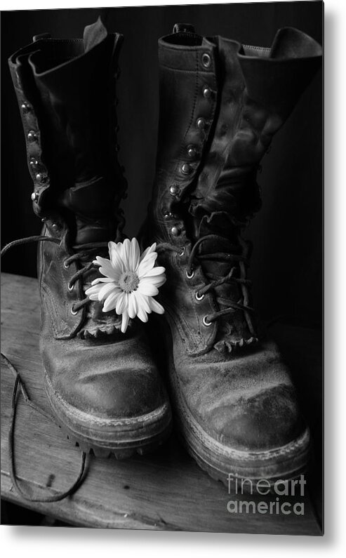 Boot Metal Print featuring the photograph Sweat and Fire Worn by Kerri Mortenson