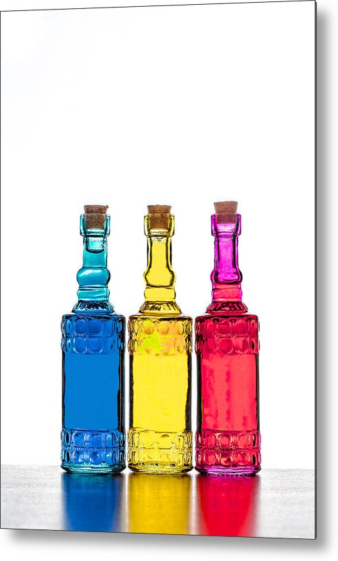 Alcohol Metal Print featuring the photograph Colorful Bottles #4 by Peter Lakomy