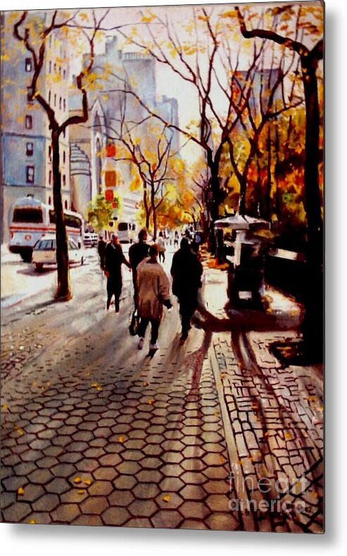 5 Avenue Metal Print featuring the painting 5 Avenue by Vladimir Troitsky