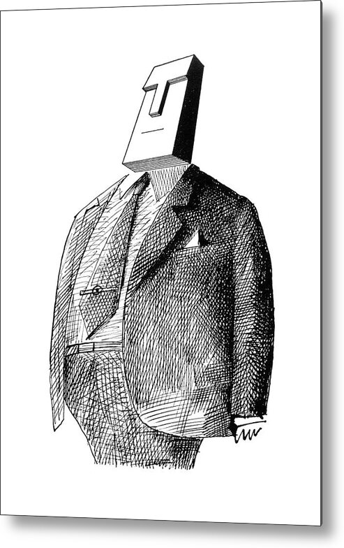 115913 Sst Saul Steinberg (couples And Individuals With Unusually Shaped Faces.) 2-page Appearances Appears Business Character Class Clothes Clothing Coat Couples Depicts Example Face Faces Fur Furs Geometry High Humanity Individuals Low Man Mind Occupation People Personality Profession Professional Psychological Psychology Rock Shape Shaped Shapes Similar Slab Social Society Spread Their Tycoon Type Types Unusually Metal Print featuring the drawing New Yorker May 5th, 1962 #7 by Saul Steinberg