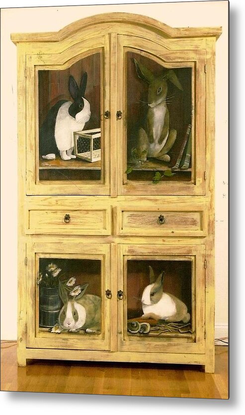 Diane Strain Metal Print featuring the painting A Home for my Rabbits by Diane Strain