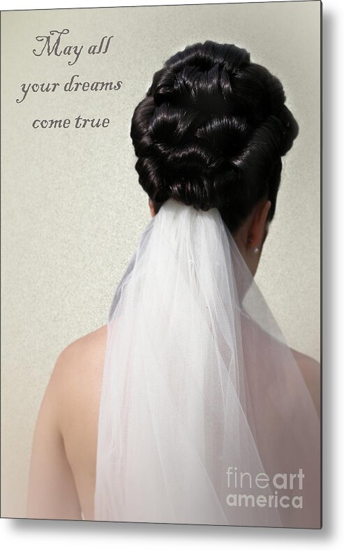 Bride Metal Print featuring the photograph A Wedding Day Message by Terri Waters