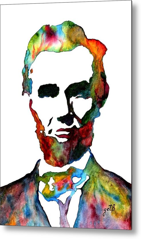 Abraham Lincoln Metal Print featuring the painting Abraham Lincoln original watercolor by Georgeta Blanaru