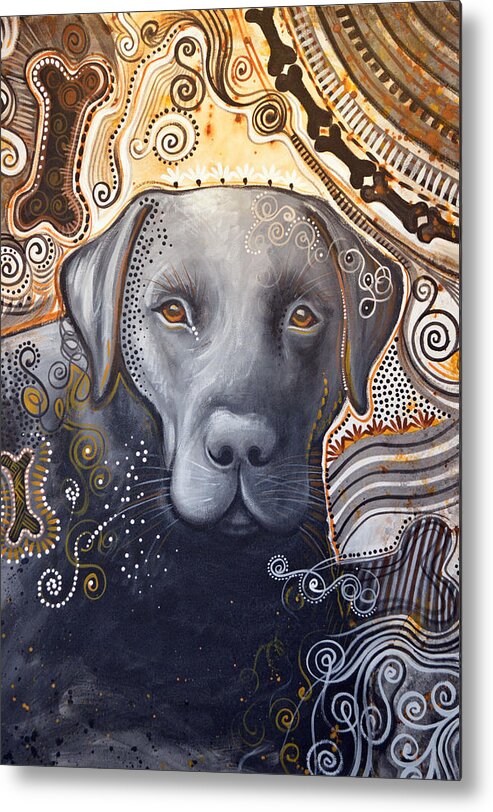 Dog Metal Print featuring the painting Abstract Dog Art Print ... Rudy by Amy Giacomelli