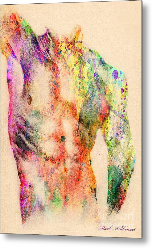 Male Nude Art Metal Print featuring the digital art Abstractiv Body by Mark Ashkenazi