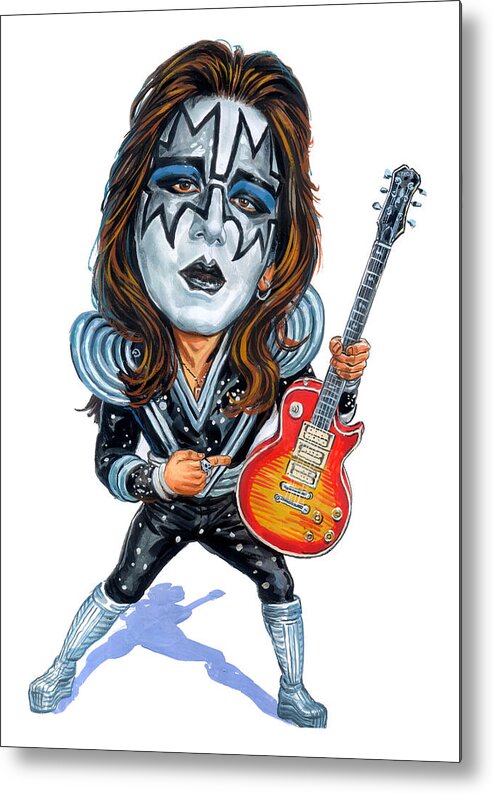 Ace Frehley Metal Print featuring the painting Ace Frehley by Art 