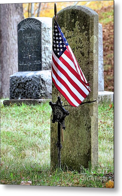 American Flag Metal Print featuring the photograph American Veteran by Janice Drew