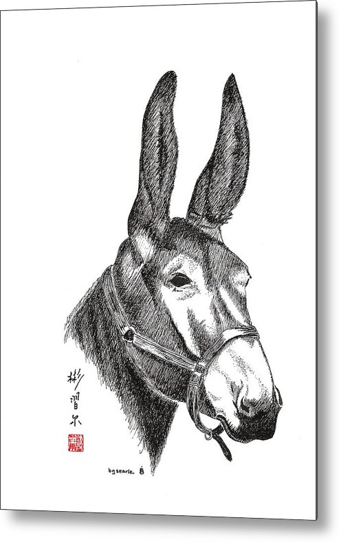 Mule Metal Print featuring the painting Amos by Bill Searle