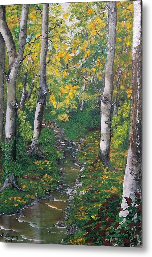Wilderness Metal Print featuring the painting Aspens in the Fall by Sharon Duguay